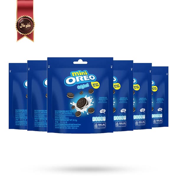6 بسته بیسکویت اورئو oreo مدل وانیلی Original وزن 61.3 گرم (اورجینال)