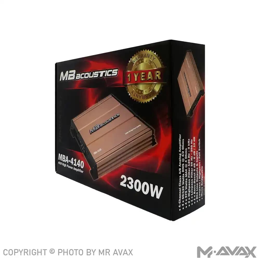 آمپلی فایر 4 کانال ام بی آکوستیک مدل MBA-4140 — تصویر ۴
