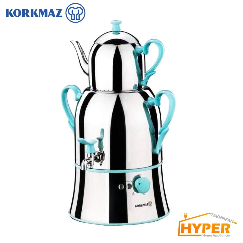 سماور برقی کرکماز Nosta کد 338 مشکی، صورتی، بنفش، آبی — تصویر ۲
