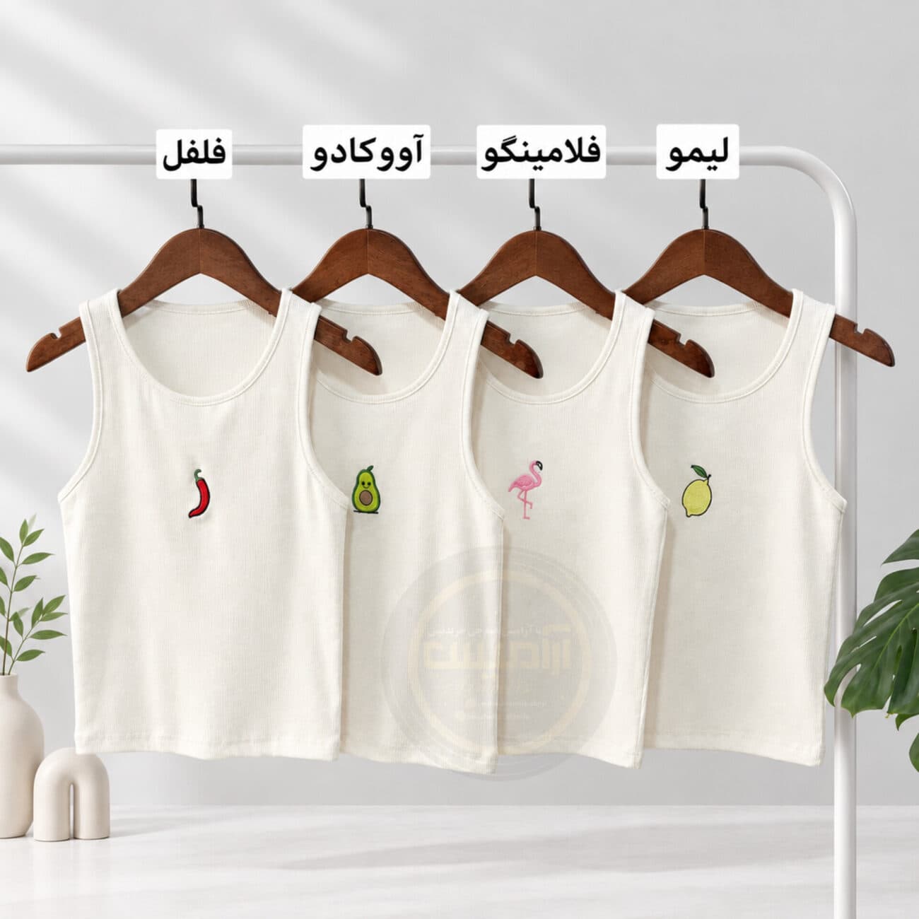 کراپ تاپ زنانه کبریتی سفید گلدوزی — تصویر ۲