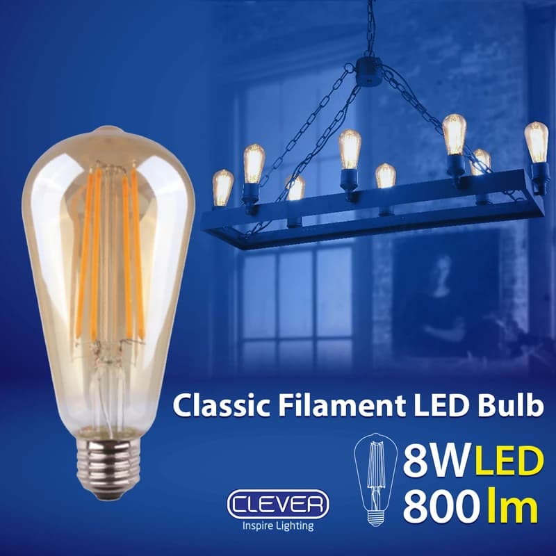 لامپ فیلامنتی 8 وات کلور مدل L-BL-0211 پایه E27 کد m19478 — تصویر ۲