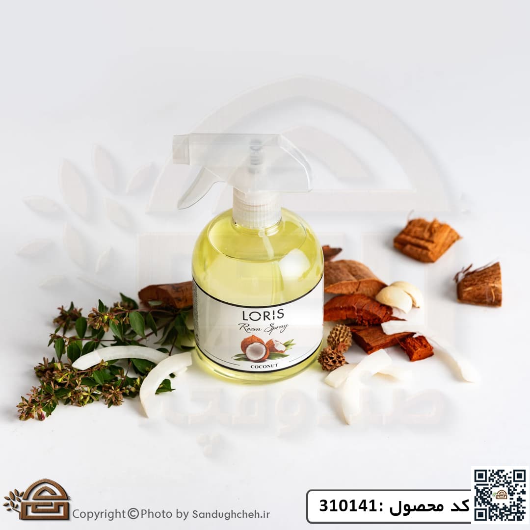 اسپری خوشبو کننده هوا لوریس رایحه COCONUT (نارگیل) حجم 500میل کد 310141 — تصویر ۴