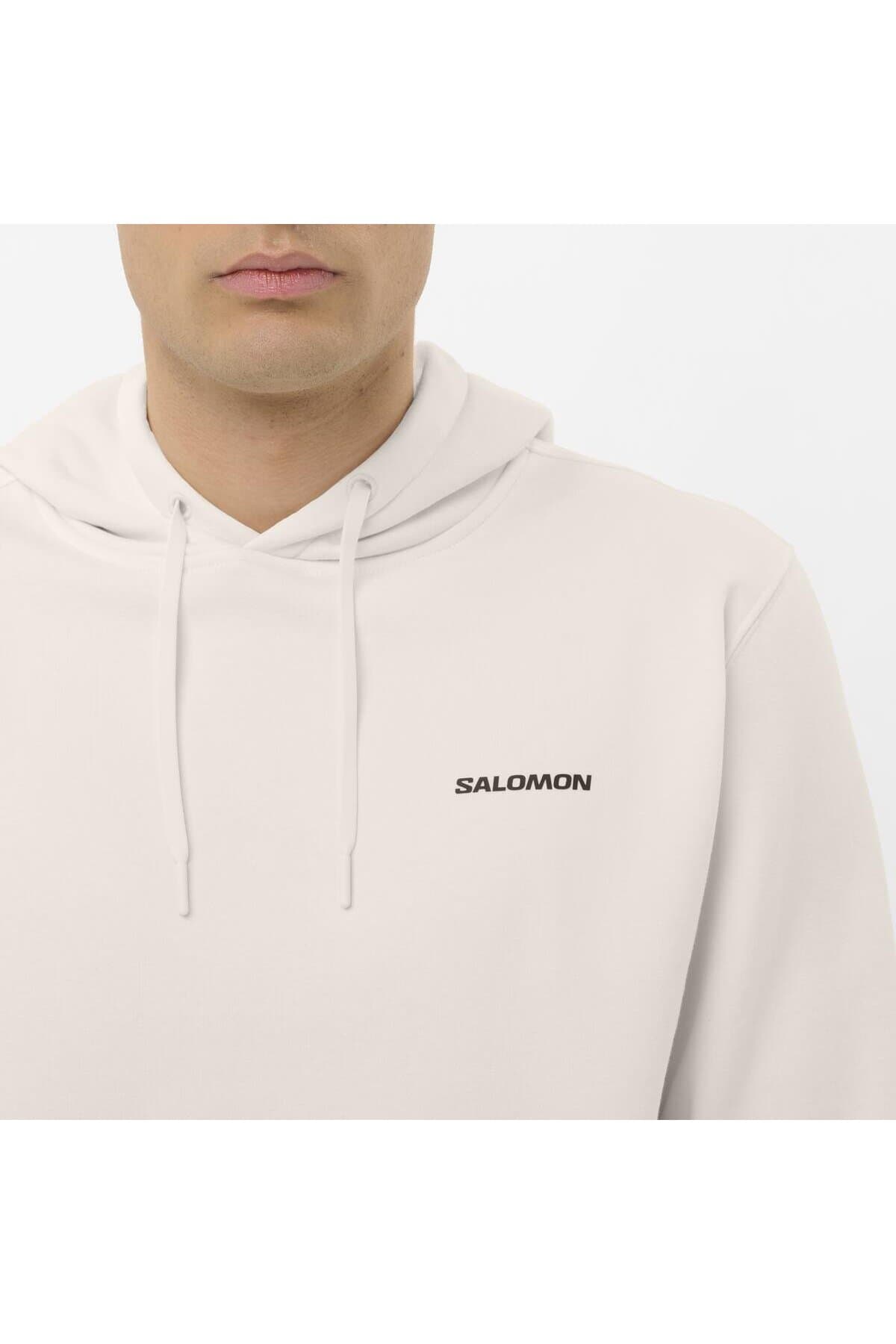 سویشرت اسپرت سالومون مردانه پنبه ای بژ راسته بیسیک اسپرت | Salomon LC2675600 TR — تصویر ۴