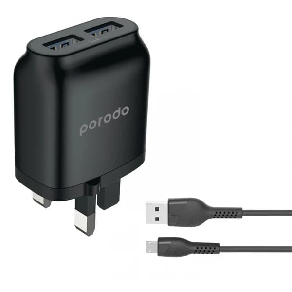 شارژر دیواری پرودو مدل PD-0203MEU-BK به همراه کابل تبدیل MICRO-USB — تصویر ۲