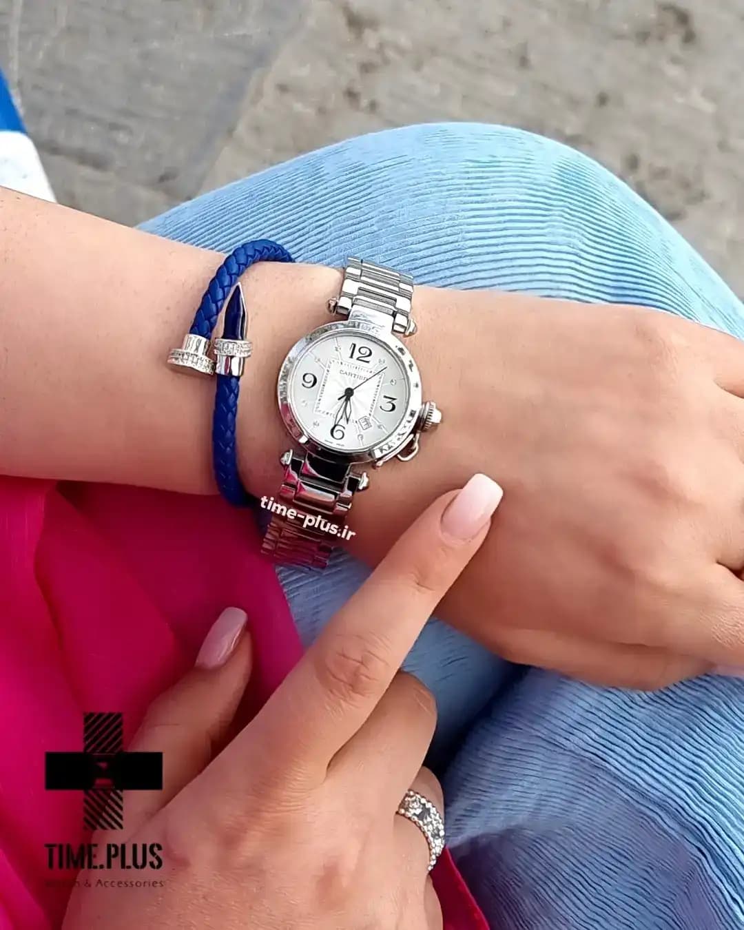 ساعت زنانه Cartier مدل پاشا نقره ای — تصویر ۶