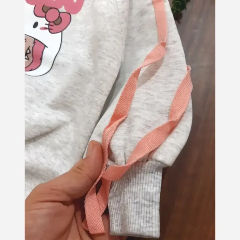 بلوز شلوار دخترانه لبوبو دورس ملانژ سایز 45 تا 60 — تصویر ۳