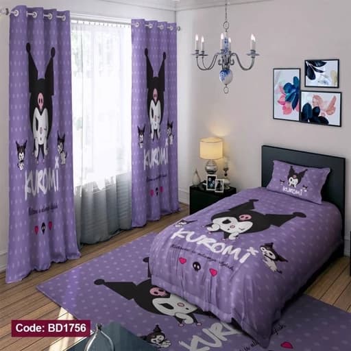 ست فانتزی رو تختی چاپی دخترانه طرح کرومی کد bd1756 (پس کرایه)