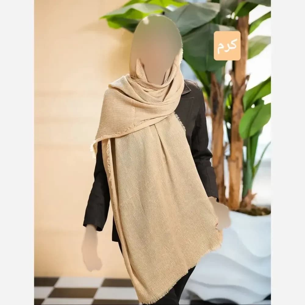 شال نخی دورو برشکا قواره 200 در 75 سانت تابستانی — تصویر ۵