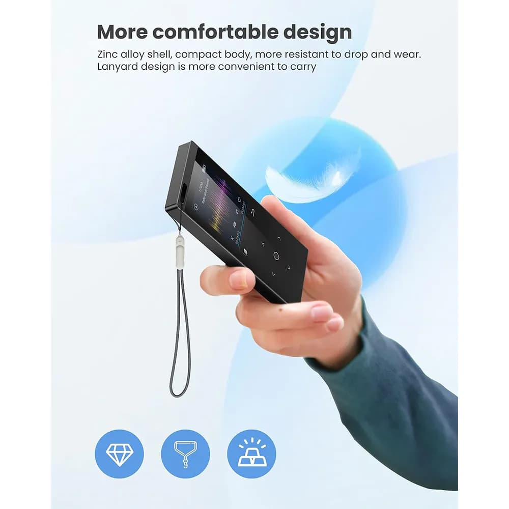 MP3 پلیر با حافظه 64 گیگابایت و بلوتوث 5.2 برند DODOSOUL مدل M800-64G — تصویر ۴