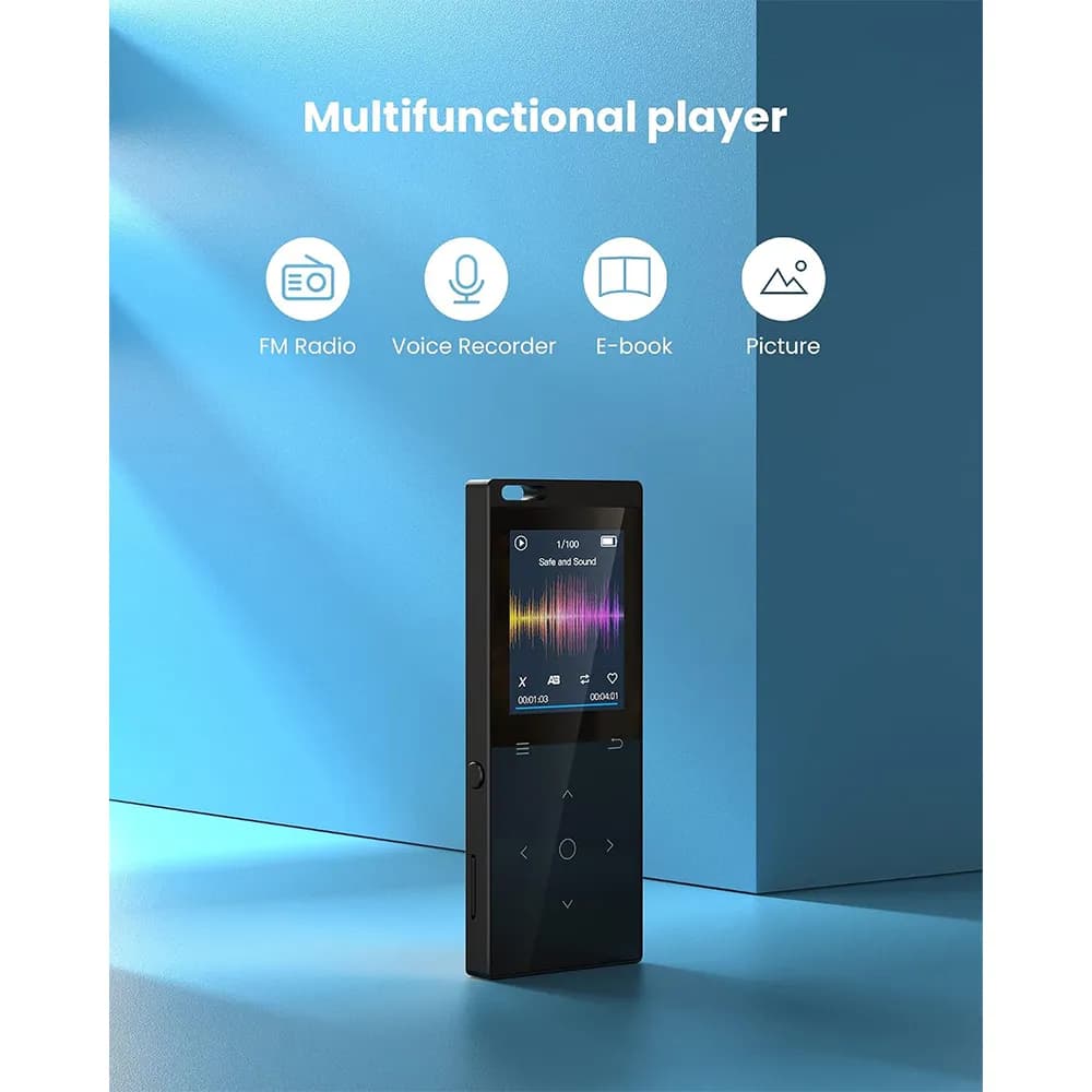 MP3 پلیر با حافظه 64 گیگابایت و بلوتوث 5.2 برند DODOSOUL مدل M800-64G — تصویر ۵
