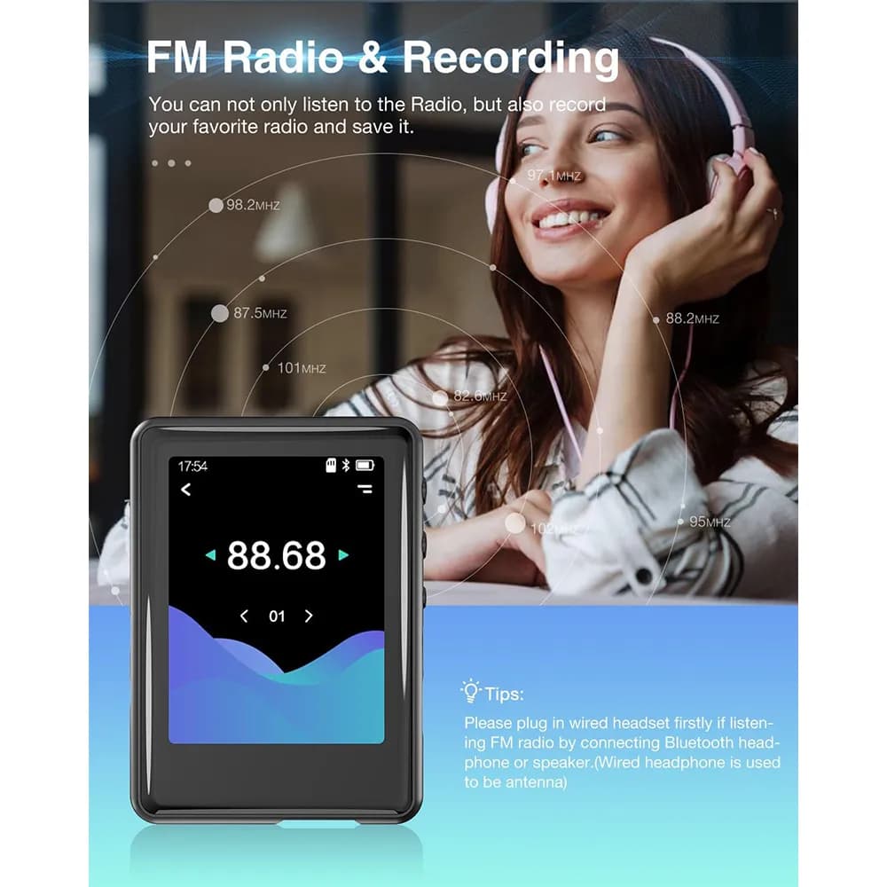 MP3 پلیر لمسی Tokemisc مدل S7-16GB با بلوتوث 5.3 و اسپیکر داخلی برند tokemisc مدل S7 — تصویر ۷