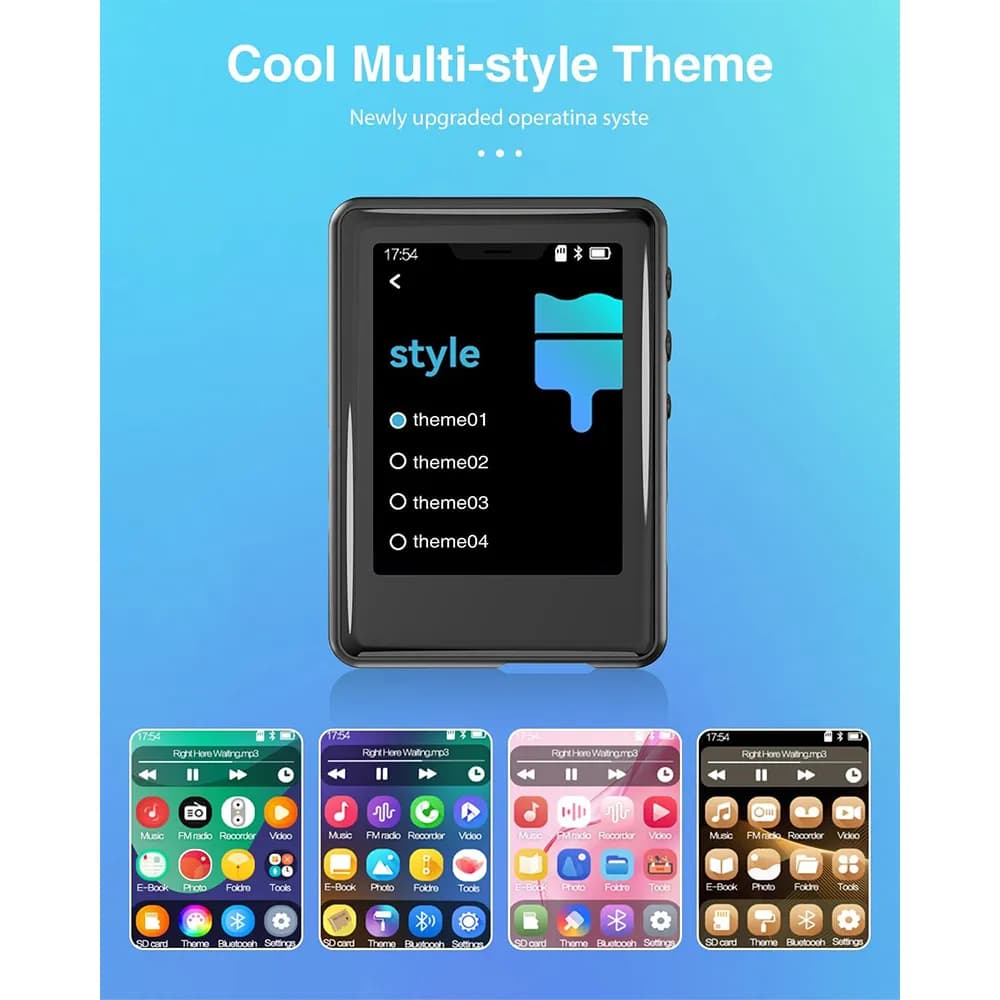 MP3 پلیر لمسی Tokemisc مدل S7-16GB با بلوتوث 5.3 و اسپیکر داخلی برند tokemisc مدل S7 — تصویر ۸