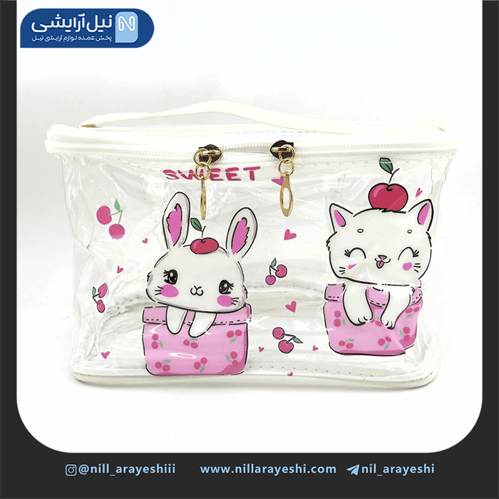 کیف آرایشی سایز متوسط صندوقی شفاف طرح حیوانات ( مس تطیلی ) — تصویر ۷