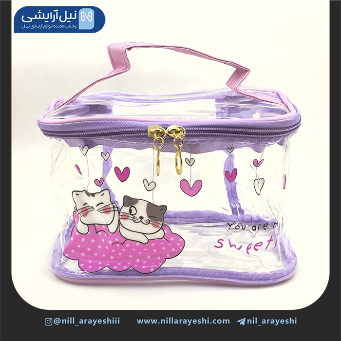 کیف آرایشی سایز متوسط صندوقی شفاف طرح حیوانات ( مس تطیلی ) — تصویر ۵