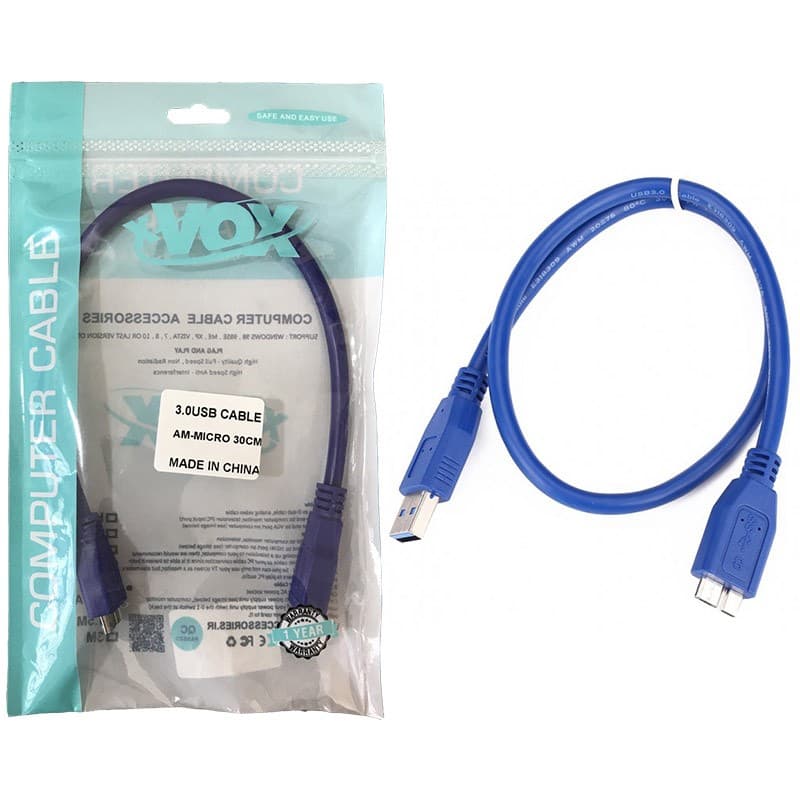 کابل هارد اکسترنال 30 سانتی متر USB3 VOX — تصویر ۲