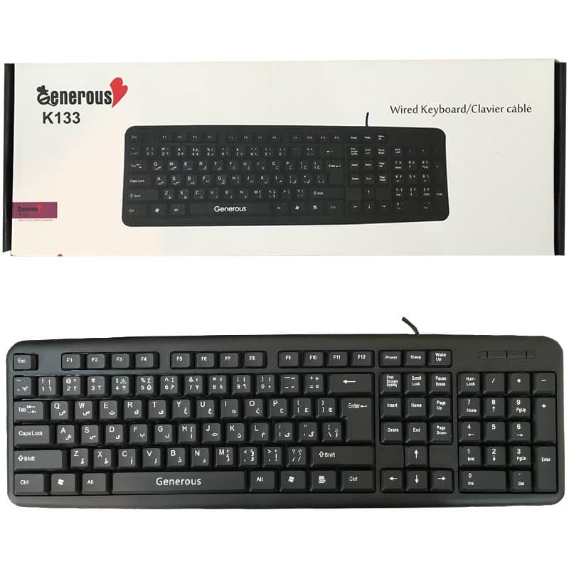کیبورد سیمدار Generous K133 — تصویر ۲