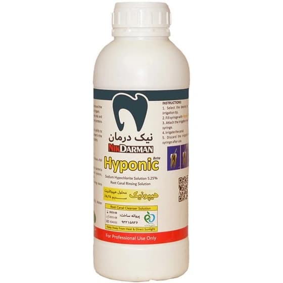 محلول هیپوکلریت سدیم یک لیتری نیک درمان | Hyponic Mega Sodium Hypochlorite %5.25 — تصویر ۲