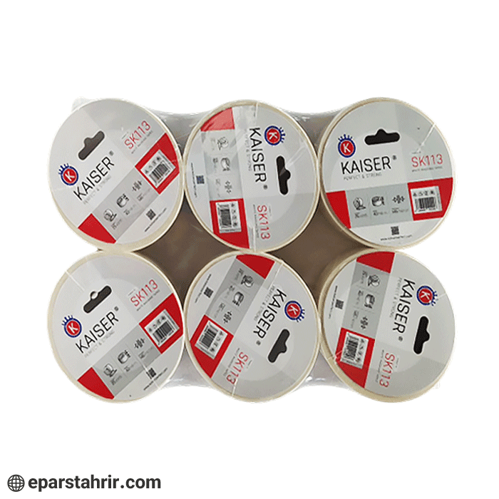 چسب کاغذی کایزر(SK113) 4 سانت 25 یارد (بسته 6 عددی) — تصویر ۳