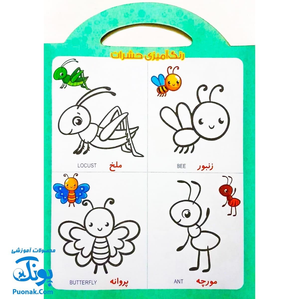 کتاب رنگ آمیزی حیوانات (آشنایی با حیوانات با کمک رنگ آمیزی) دسته دار — تصویر ۶
