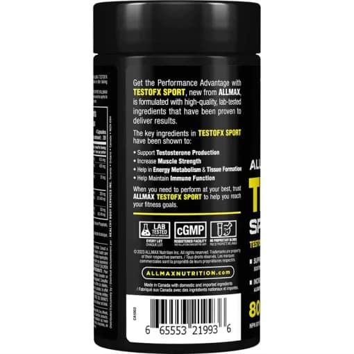 تقویت کننده تستوسترون آلمکس ALLMAX TESTOFX SPORT — تصویر ۳