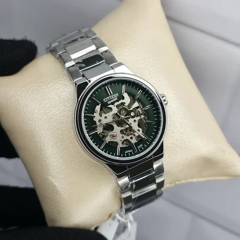 ساعت مچی اتومات عقربه ای زنانه سیتیزن اسپشیال نقره ای سبز مدل 2206G — تصویر ۳