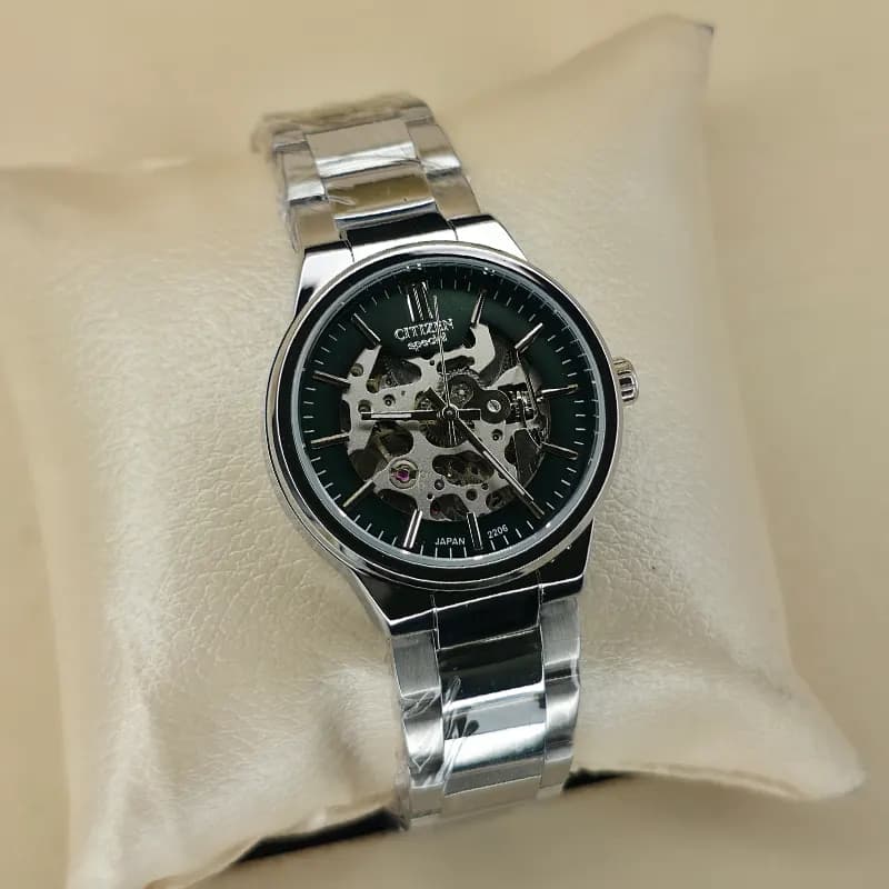 ساعت مچی اتومات عقربه ای زنانه سیتیزن اسپشیال نقره ای سبز مدل 2206G — تصویر ۵