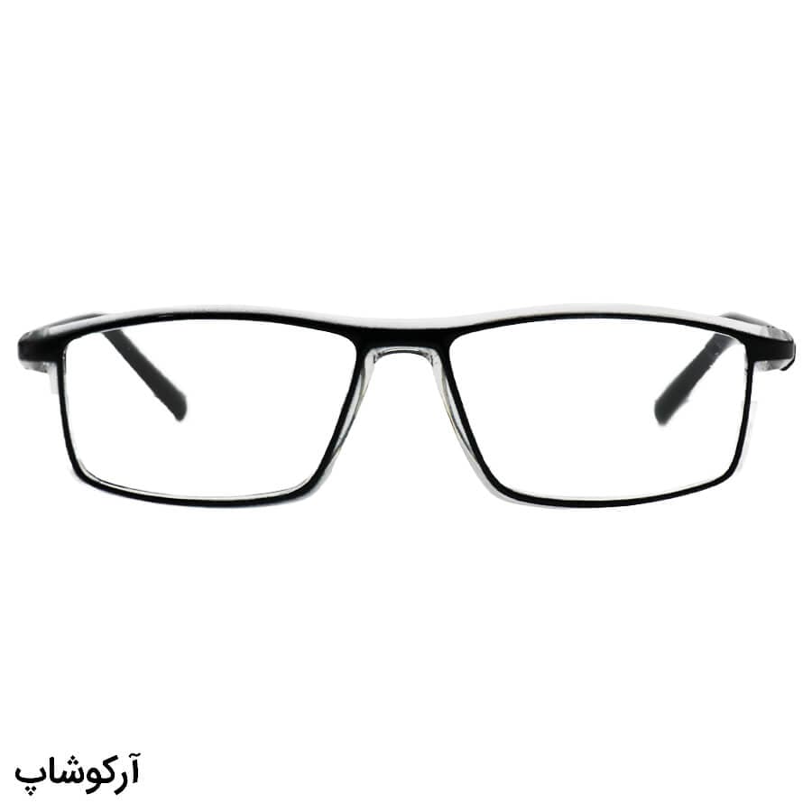 عینک مطالعه نزدیک بین نمره +2.50 با فریم مستطیلی، رنگ مشکی، لنز بلوکات و لولا فنردار مدل 69371 — تصویر ۳