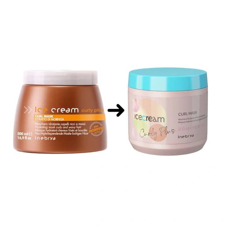 ماسک مو Inebrya مدل Ice Cream Curly Plus حجم 500 میلی لیتر — تصویر ۳