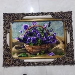 تابلو فرش ماشینی طرح گل سایز 50.70 کد 131 — تصویر ۲