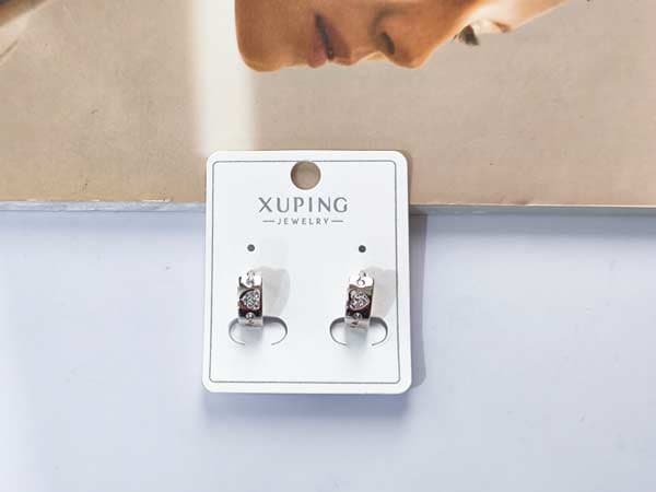 گوشواره قلب ظریف حلقه ای ژوپینگ کد 10585