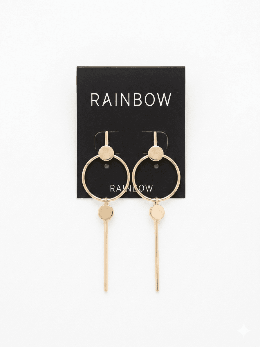 یک جفت گوشوارهی آویز زنانه rainbow چیبو