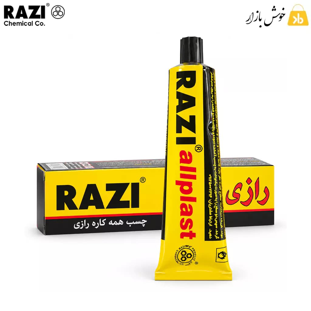 چسب همهکاره شفاف رازی مدل آلپلاست حجم 100 میلی لیتر