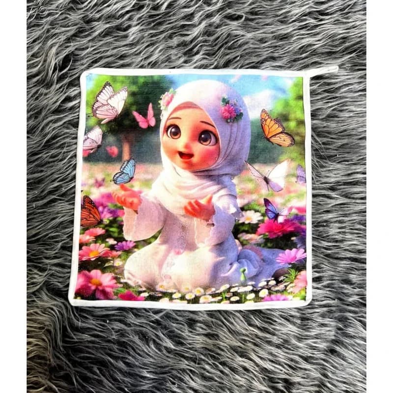 حوله دست و صورت مدل دخترک 4 طرح دستمال سایز 31×31 سانتی متر — تصویر ۲