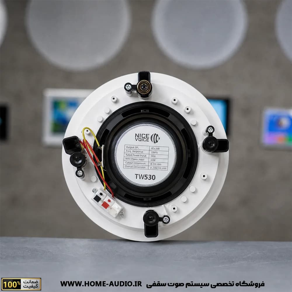 پکیج اسپیکر سقفی نایس ویس مدل TW530 به همراه آمپلی فایر AV4 — تصویر ۴