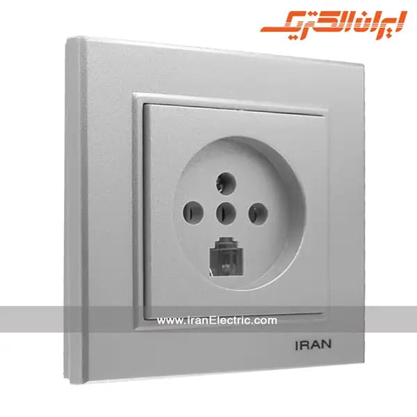 پریز تلفن دوکاره برلیان نقره ای
