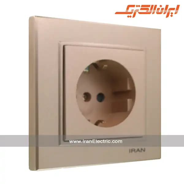 پریز برق ارت دار برلیان بژ
