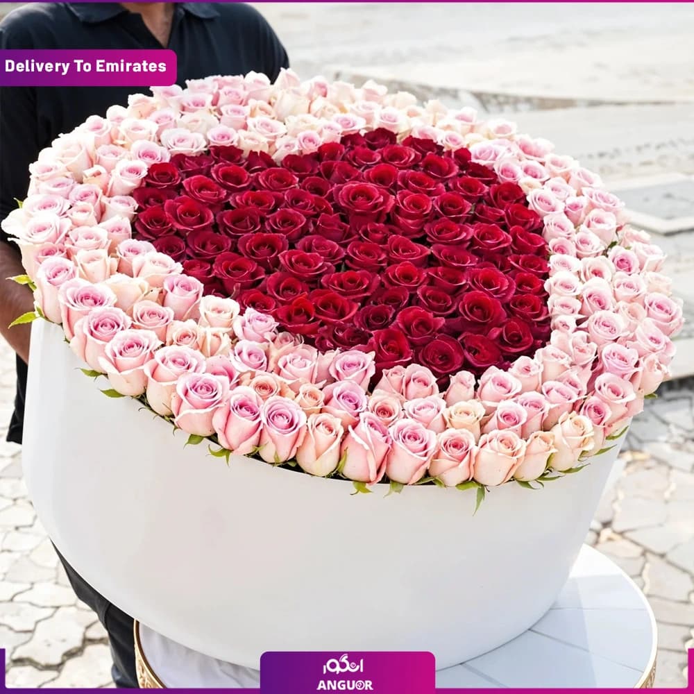 باکس گل قلبی با گلهای رز ( دبی و امارات)