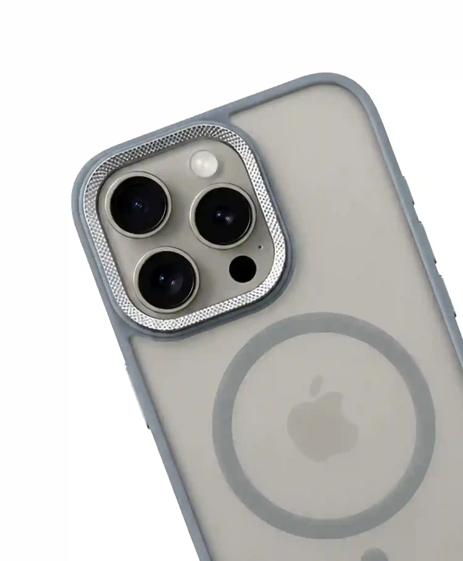 قاب پشت مات مگ سیف دار لنز کربنی مجیک ماسک گوشی Iphone 15 Pro Max — تصویر ۲