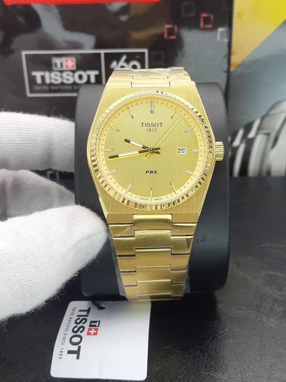 ساعت مردانه تیسوت Tissot PRX Powermatic 80 موتور ژاپن کیفیت عالی رنگ ثابت طلایی کد 1921473