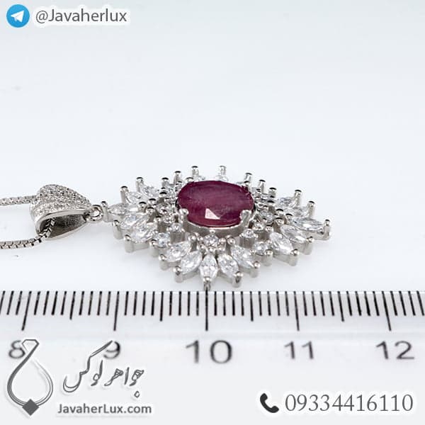 گردنبند نقره یاقوت سرخ _ کد : 100414 — تصویر ۴