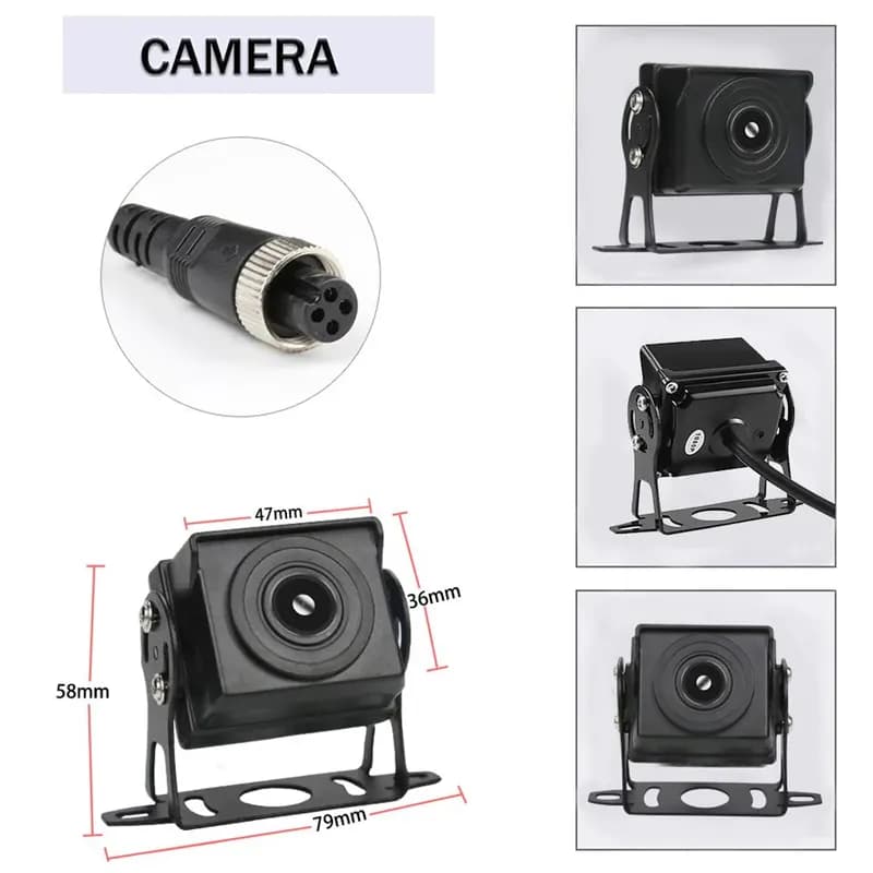 دوربین ثبت وقایع و 360 درجه کامیون و اتوبوس 4 دوربین AHD با مانیتور 10 اینچ — تصویر ۴
