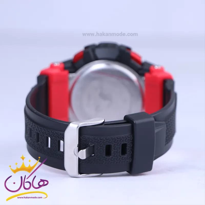 ساعت مچی مردانه کرست پرو دیجیتالی بند رابر قرمز مشکی crest 9507/1 — تصویر ۲