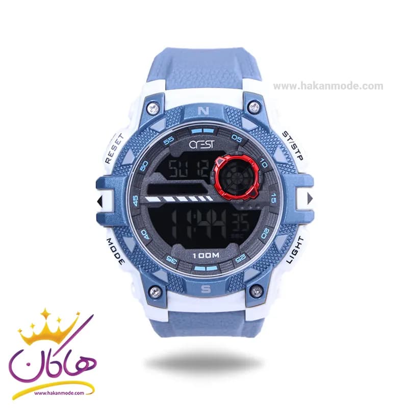 ساعت مچی مردانه کرست پرو دیجیتال بند رابر آبی crest 9503/3