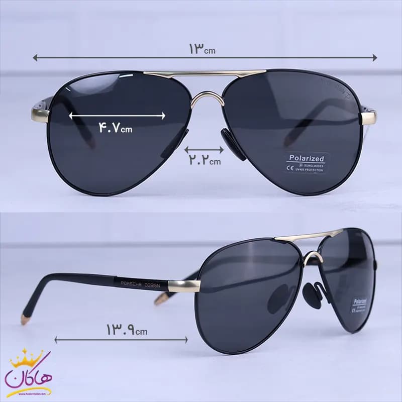 عینک آفتابی مردانه فلزی پورشه مشکی P 8702/3 — تصویر ۲