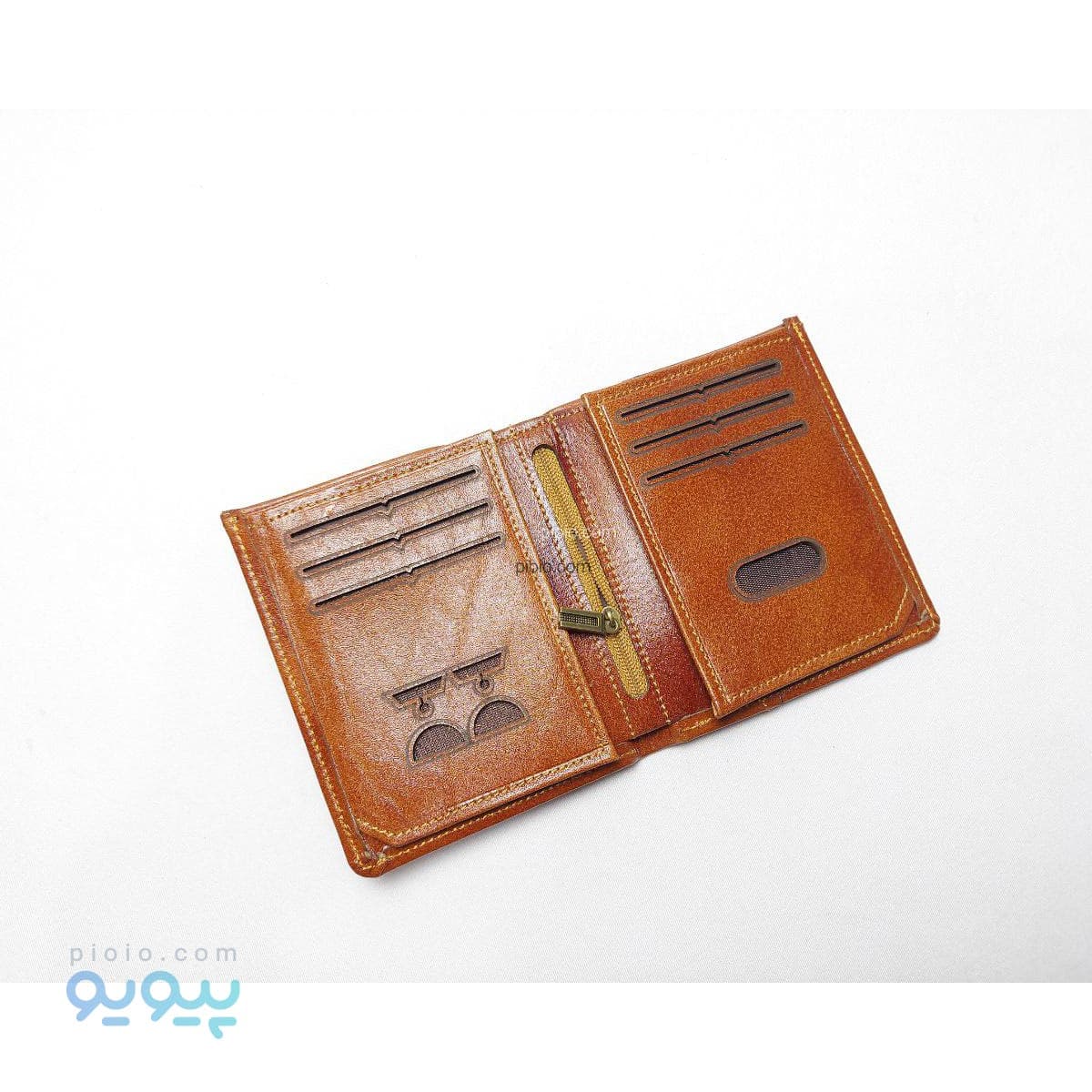 کیف پول مردانه نیمکتی چرم طبیعی — تصویر ۶