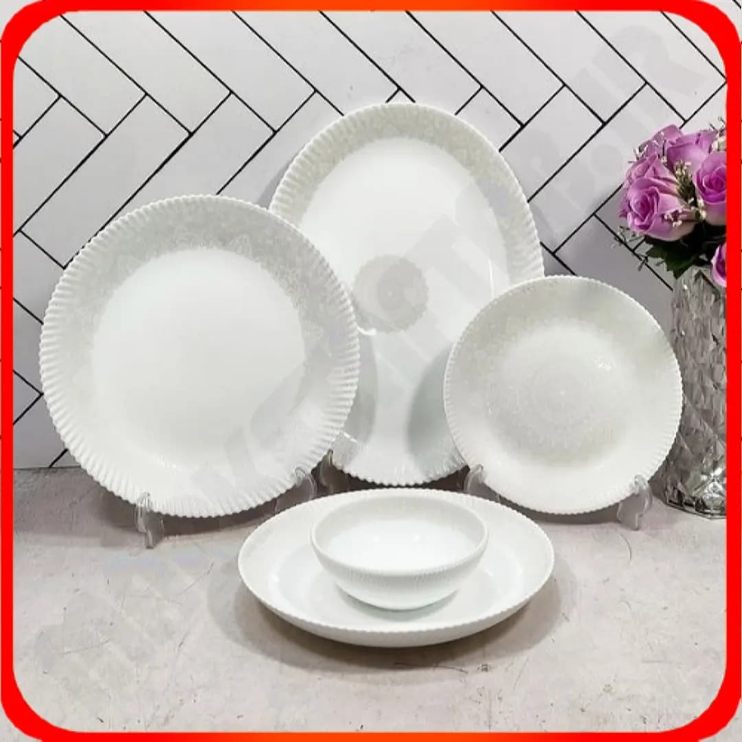سرویس 25 پارچه ویدا کد 59008 خاکستری کنگره ریز آرکوپال دینو