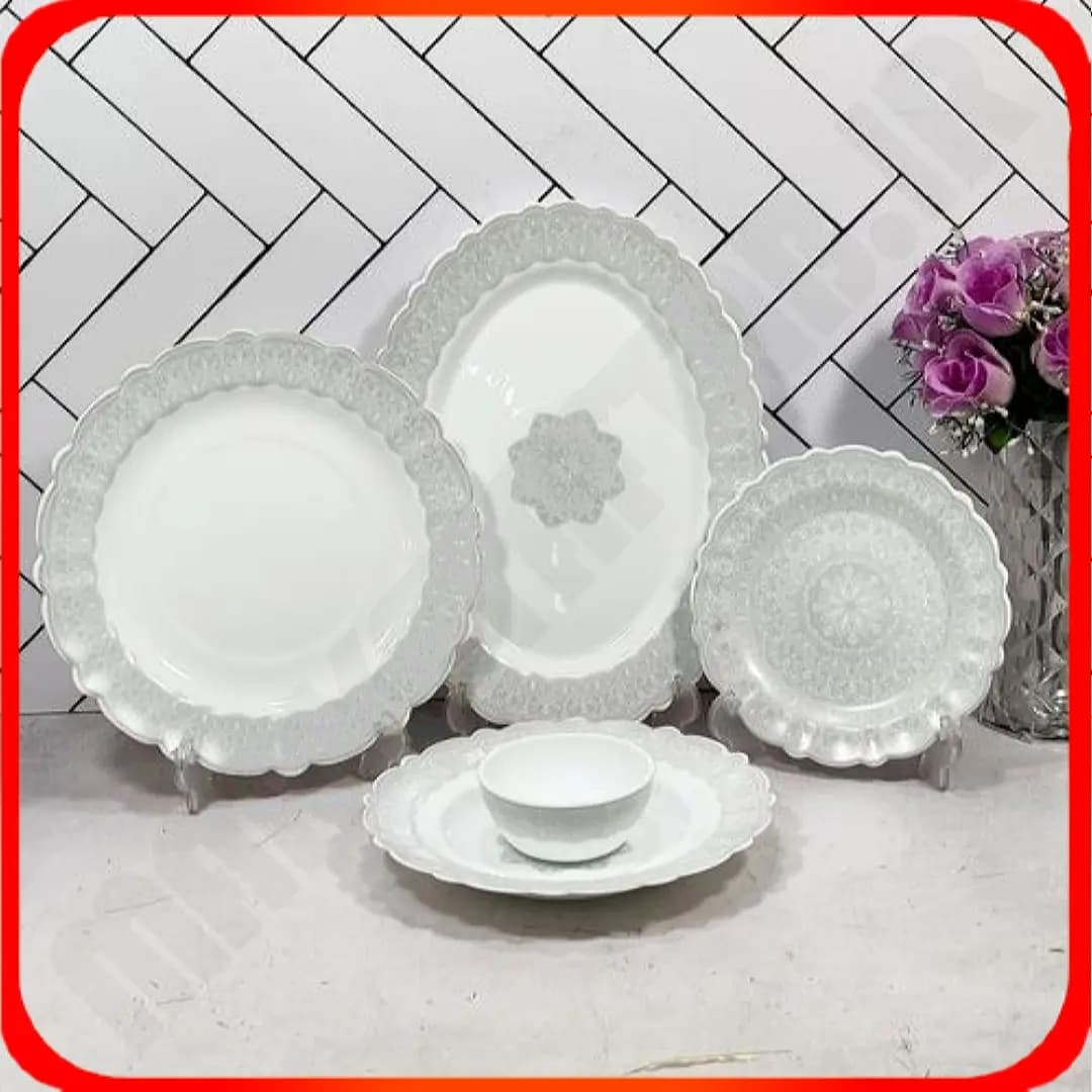 سرویس 25 پارچه لب کنگره کیاشا خاکستری آرکوپال آیروپال