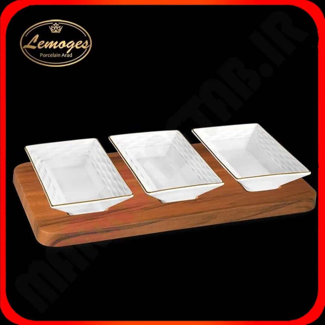 سرویس اردو خوری مستطیل ۳ خانه نیکی لیمون چینی آراد