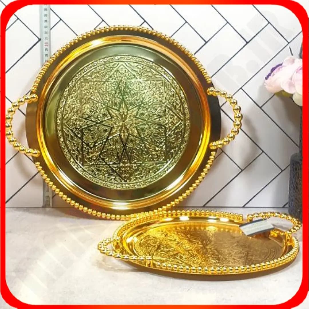سینی 2 تکه گرد سنگین نجیب