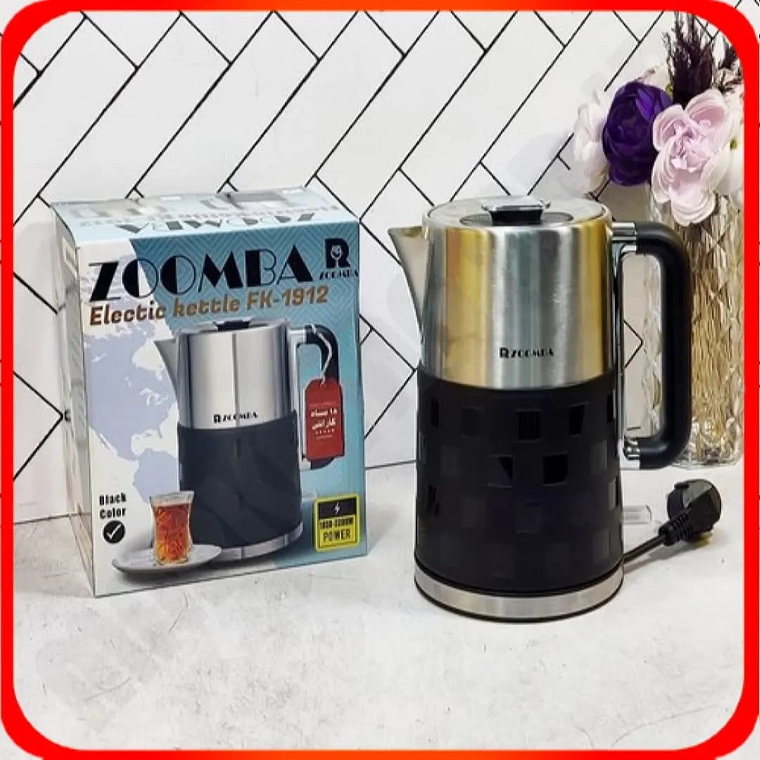 کتری برقی 1.7 لیتری مشکی زومبا مدل FK-1912 استیل